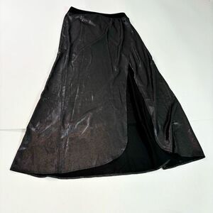 Express Skirt Womens 14 Black Slit NWT Midi Shimmer Goth Witchy Whimsigoth